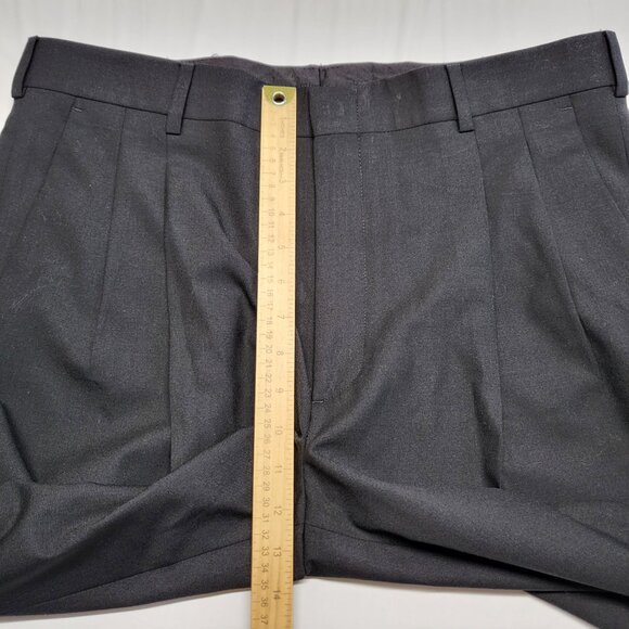 Cintas Mens Dress Pants 36 X 31  Wool Blend Washable Preppy Executive Black - Picture 13 of 14